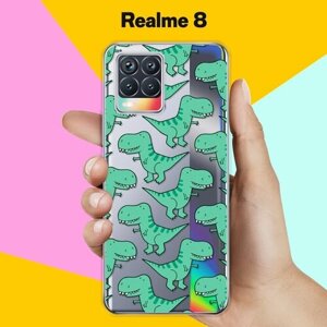 Силиконовый чехол на realme 8 Динозавры / для Реалми 8