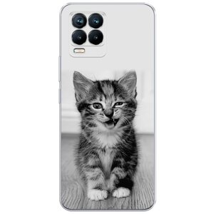 Силиконовый чехол на Realme 8 Pro / Реалми 8 Про "Подмигивающий котенок"