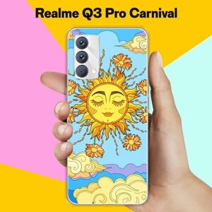 Силиконовый чехол на realme Q3 Pro Carnival Edition Солнце / для Реалми Ку 3 Про Карнивал