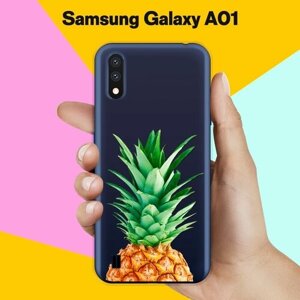 Силиконовый чехол на Samsung Galaxy A01 Ананас / для Самсунг Галакси А01