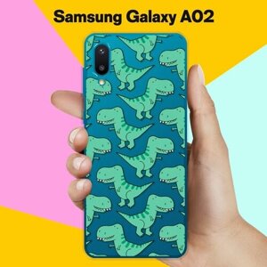 Силиконовый чехол на Samsung Galaxy A02 Динозавры / для Самсунг Галакси А02
