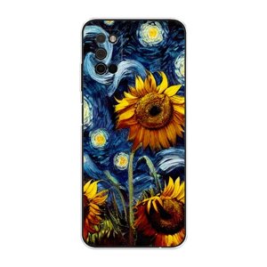 Силиконовый чехол на Samsung Galaxy A03s / Самсунг Галакси A03s "Цветы Ван Гога"