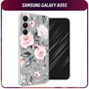 Силиконовый чехол на Samsung Galaxy A05S / Самсунг A05S "Розы на сером"
