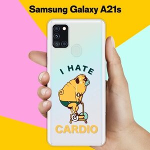 Силиконовый чехол на Samsung Galaxy A21s I Hate Cardio / для Самсунг Галакси А21с