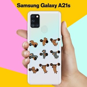 Силиконовый чехол на Samsung Galaxy A21s Спортивные таксы / для Самсунг Галакси А21с
