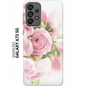 Силиконовый чехол на Samsung Galaxy A73 5G, Самсунг А73 5Г с принтом "Розовые розы"