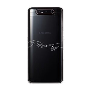 Силиконовый чехол на Samsung Galaxy A80 / Самсунг Галакси A80 "Загрузка творения", прозрачный