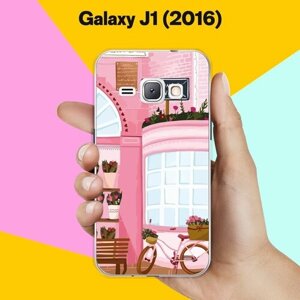 Силиконовый чехол на Samsung Galaxy J1 (2016) Розовые здания / для Самсунг Галакси Джей 1 (2016)