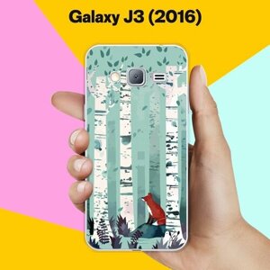 Силиконовый чехол на Samsung Galaxy J3 (2016) Лиса в лесу / для Самсунг Галакси Джи 3 2016