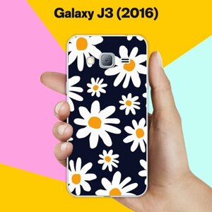 Силиконовый чехол на Samsung Galaxy J3 (2016) Ромашки / для Самсунг Галакси Джи 3 2016