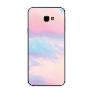 Силиконовый чехол на Samsung Galaxy J4 Plus 2018 / Самсунг J4 Plus 2018 Розовые облака фон