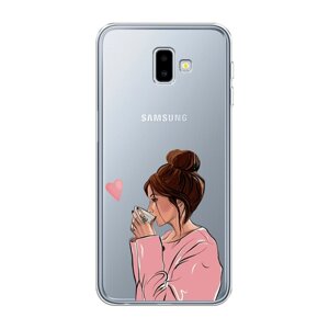 Силиконовый чехол на Samsung Galaxy J6 Plus 2018 / Самсунг Галакси J6 Плюс "Приготовлено с любовью", прозрачный