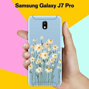 Силиконовый чехол на Samsung Galaxy J7 Pro Ромашки / для Самсунг Галакси Джей 7 Про