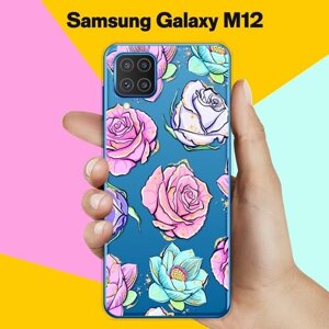 Силиконовый чехол на Samsung Galaxy M12 Розы / для Самсунг Галакси М12