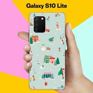 Силиконовый чехол на Samsung Galaxy S10 Lite Узор новогодний / для Самсунг Галакси С10 Лайт