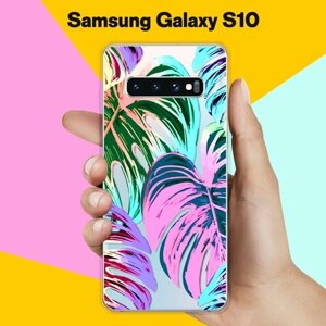 Силиконовый чехол на Samsung Galaxy S10 Яркая пальма / для Самсунг Галакси С10
