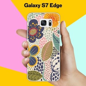 Силиконовый чехол на Samsung Galaxy S7 Edge Цветы / для Самсунг Галакси С7 Едж