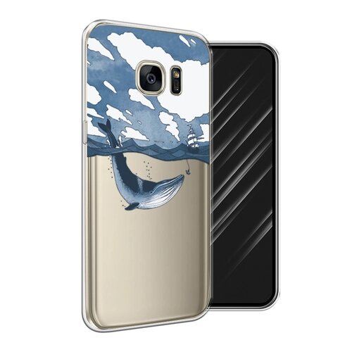 Силиконовый чехол на Samsung Galaxy S7 / Самсунг Галакси S7 "Большой кит", прозрачный