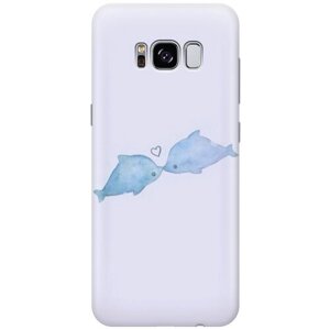 Силиконовый чехол на Samsung Galaxy S8, Самсунг С8 с принтом "Дельфинчики"
