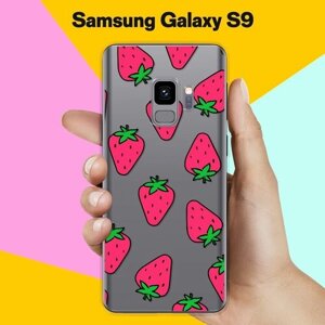 Силиконовый чехол на Samsung Galaxy S9 Клубника / для Самсунг Галакси С9