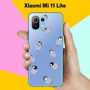 Силиконовый чехол на Xiaomi Mi 11 Lite Серые пингвины / для Сяоми Ми 11 Лайт
