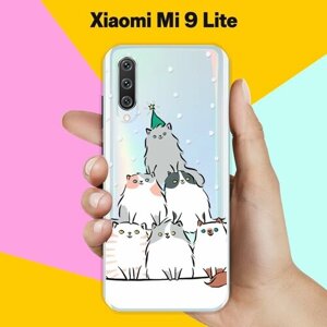 Силиконовый чехол на Xiaomi Mi 9 Lite Елка из котов / для Сяоми Ми 9 Лайт