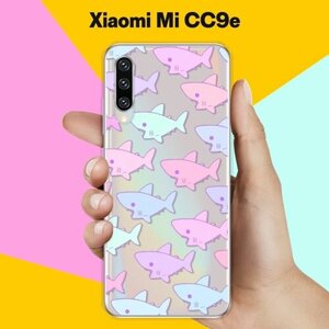 Силиконовый чехол на Xiaomi Mi CC9e Акулы / для Сяоми Ми ЦЦ9е