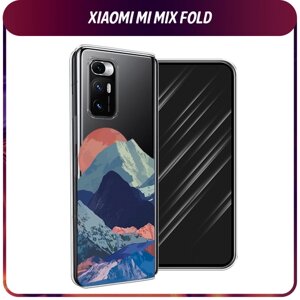 Силиконовый чехол на Xiaomi Mi Mix Fold / Сяоми Ми Микс Фолд "Закат в снежных горах", прозрачный