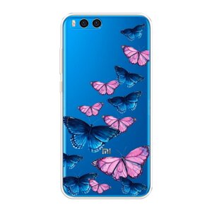 Силиконовый чехол на Xiaomi Mi Note 3 / Сяоми Mi Нот 3 "Полет бабочек", прозрачный