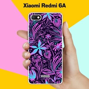 Силиконовый чехол на Xiaomi Redmi 6A Фиолетовые цветы / для Сяоми Редми 6А