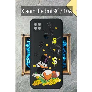 Силиконовый чехол на Xiaomi Redmi 9C с принтом Макдак в деньгах Редми 9C