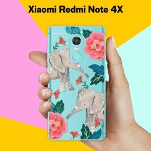 Силиконовый чехол на Xiaomi Redmi Note 4X Слоны / для Сяоми Редми Ноут 4Х