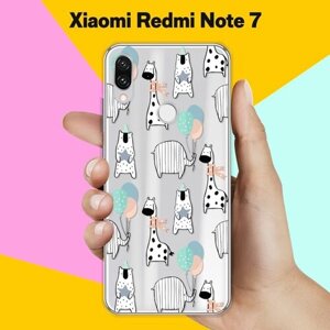 Силиконовый чехол на Xiaomi Redmi Note 7 Слон и жираф / для Сяоми Редми Ноут 7