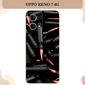 Силиконовый чехол "Пули черные" на Oppo Reno 7 4G/8 4G / Оппо Рено 7 4G/8 4G