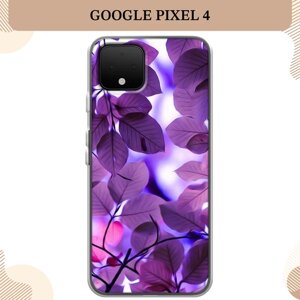 Силиконовый чехол "Сиреневые листики" на Google Pixel 4 / Гугл Пиксель 4