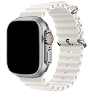 Силиконовый ремешок BELT для Smart Watch Ultra ультра 42мм 44мм 45мм 49мм белый
