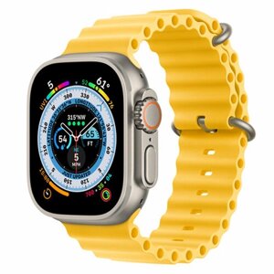 Силиконовый ремешок для Apple Watch 42/44/45/49 mm Желтый