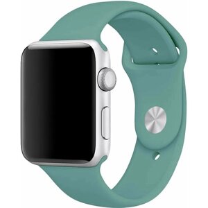 Силиконовый ремешок на Apple Watch 1-9, SE 38, 40, 41 мм / Спортивный браслет на смарт часы Эпл Вотч 1, 2, 3, 4, 5, 6, 7, 8, 9 и СЕ / Зеленый