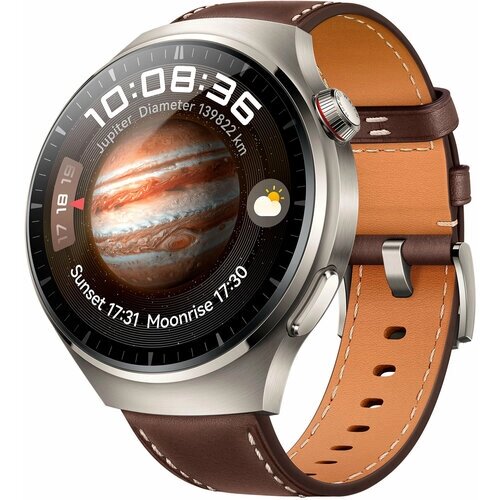 Смарт-часы Huawei Watch 4 Pro Medes-L19L 1.5" AMOLED корп. серебристый рем. темно-коричневый разм. брасл:140-210мм (55020APB)