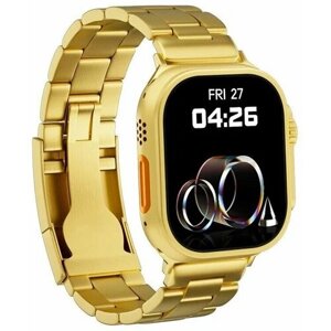 Смарт часы X-BO 8 Ultra PREMIUM Series Smart Watch 49мм , 2 ремешка, iOS, Android, Bluetooth звонки, Уведомления, Золотые