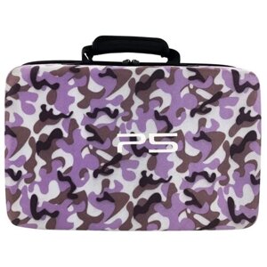 Сумка для консоли и геймпадов PlayStation 5, camo purple