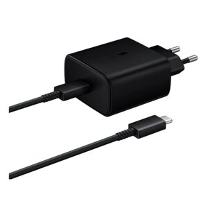 Сзу samsung super fast charge 45W 3A USB-C + кабель type-C - type-C 5A (EP-TA845XBEG) black