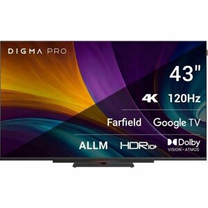 Телевизор Digma Pro UHD 43C Google TV Frameless черный/черный