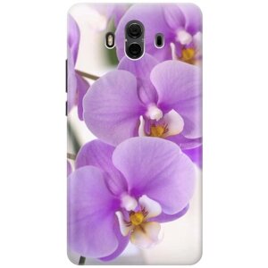 Ультратонкий силиконовый чехол-накладка для Huawei Mate 10 с принтом "Сиреневые орхидеи"