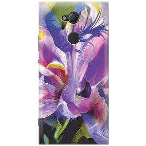 Ультратонкий силиконовый чехол-накладка для Sony Xperia XA2 ultra с принтом "Цветочная абстракция"