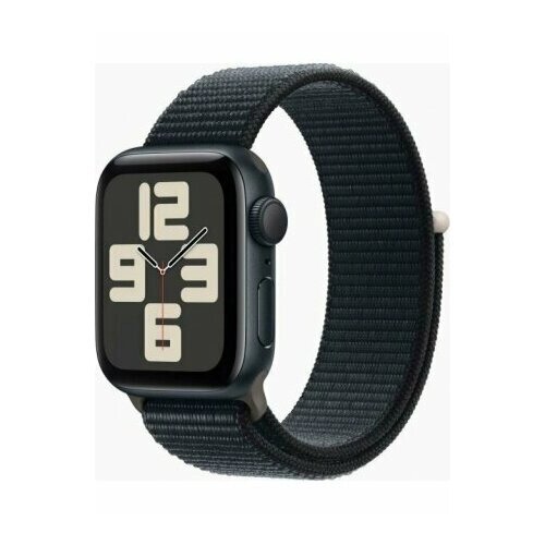 Умные часы Apple Watch SE 2023 GPS 44 мм Aluminium Case with Sport Loop, MREA3), midnigh