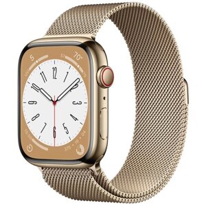 Умные часы Apple Watch Series 8 41 мм Steel Case GPS + Cellular, gold milanese