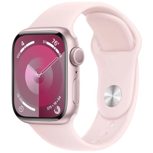 Умные часы Apple Watch Series 9 45 мм Aluminium Case GPS, Pink/Light Pink Sport Band, S/M