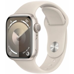 Умные часы Apple Watch Series 9 45 мм Starlight Aluminum Case with Starlight Sport Band, размер M/L