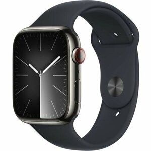 Умные часы Apple Watch Series 9 GPS + Cellular, 45mm Stainless Steel Graphite с чёрным ремешком M/L